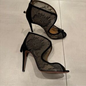 Aquazzura Black Lace Sandal - ‘Eagle 105’ - 38